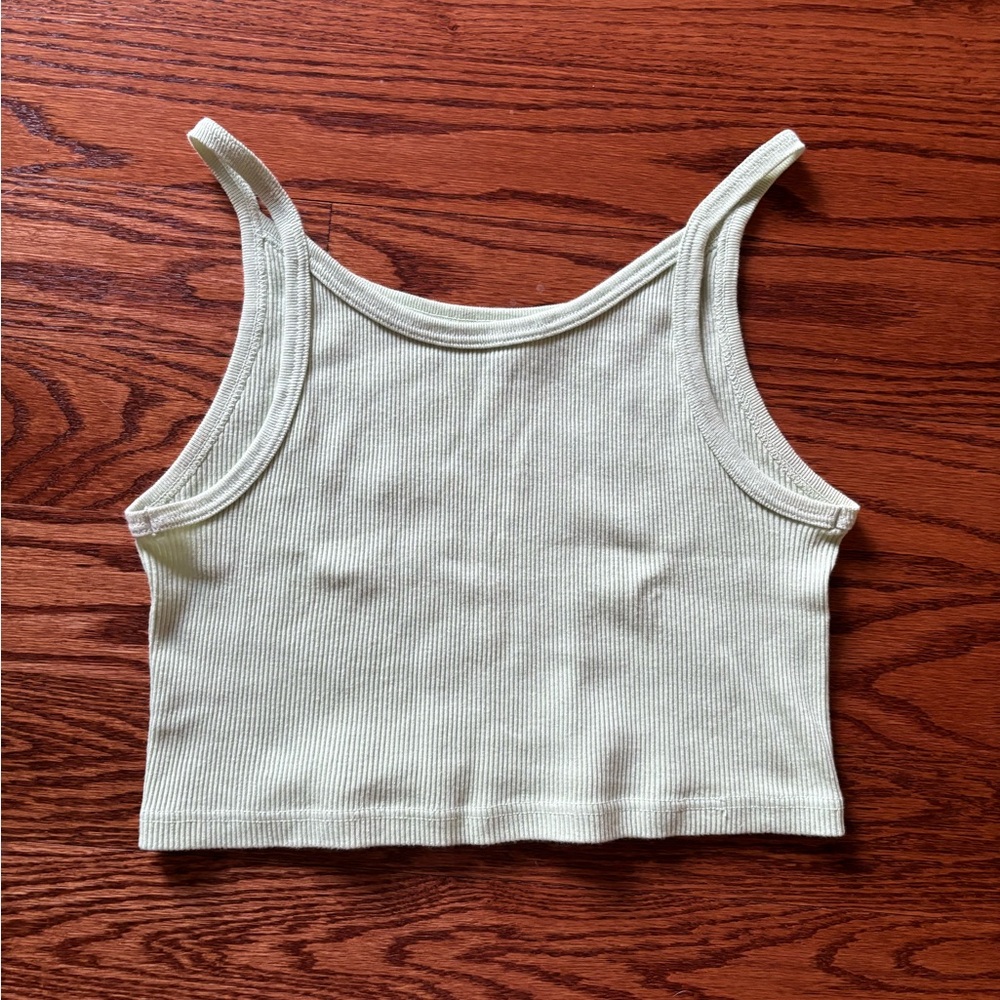 Pale green cropped brandy tank. Stretchy. Not sold in stores, barely worn